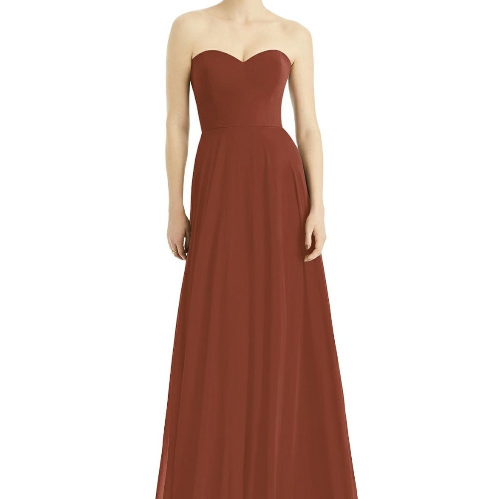 Dessy Strapless Bridesmaid Dress / Desert Rose